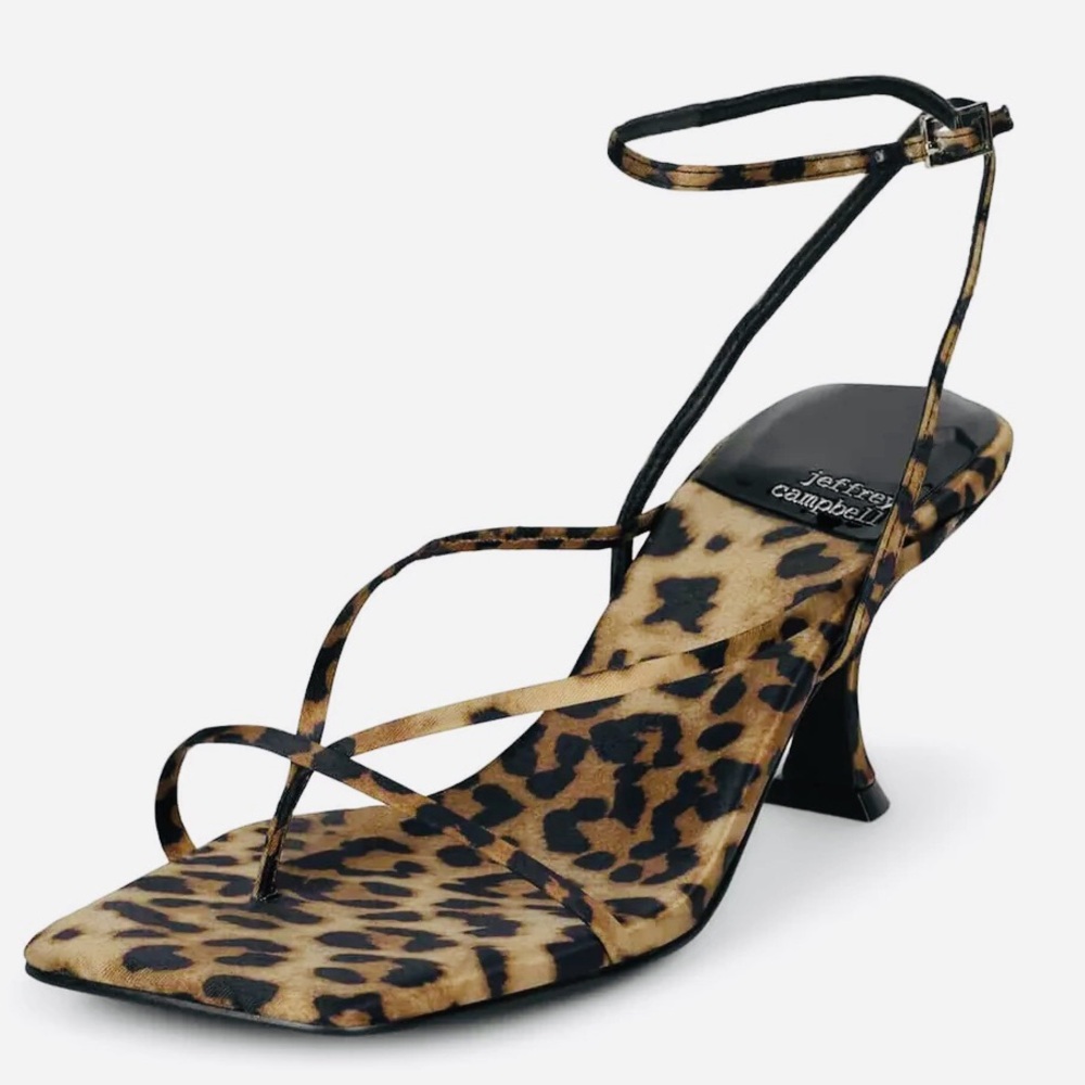 NEW! Jeffrey Campbell Fluxx Satin Cheetah Kitten Heels